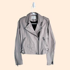 IRO Ashville Beige Leather Moto Jacket